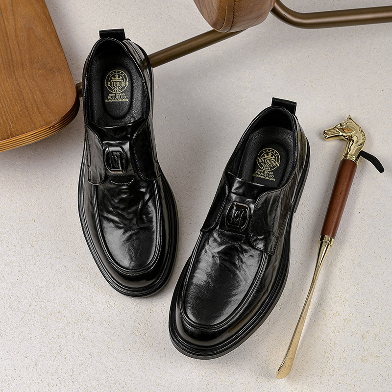 1722新款男士一脚蹬乐福鞋休闲商务时尚百搭软底软面轻便男皮鞋