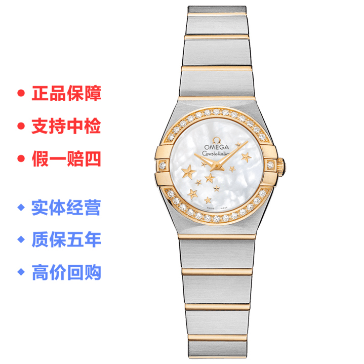 99新 Omega/欧米茄 星座系列/24mm石英机芯女士腕表/公价52300
