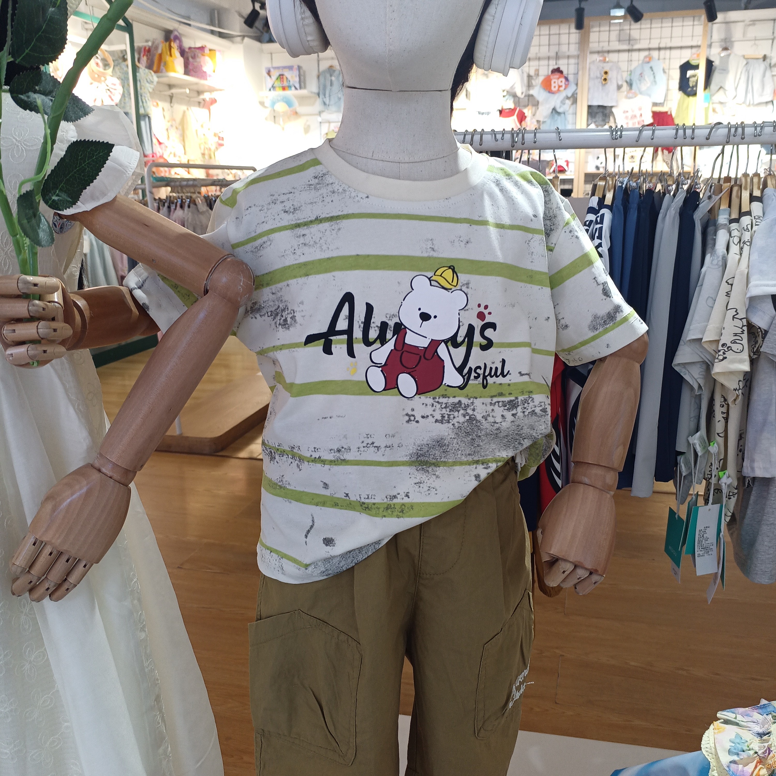 五层双楠易8057条子短袖童童装