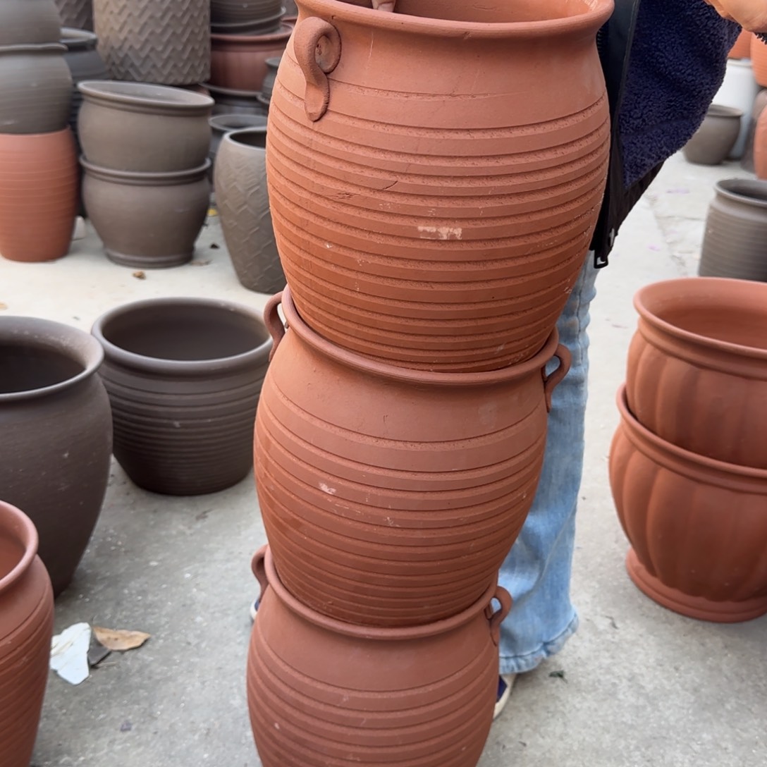 紫砂花盆口22高32宜兴紫砂瑕疵