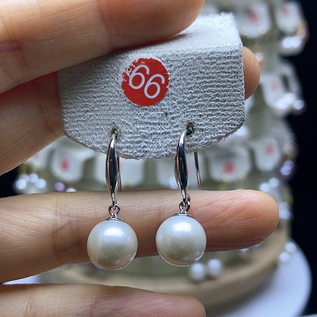 淡水珍珠耳饰银S925镶嵌