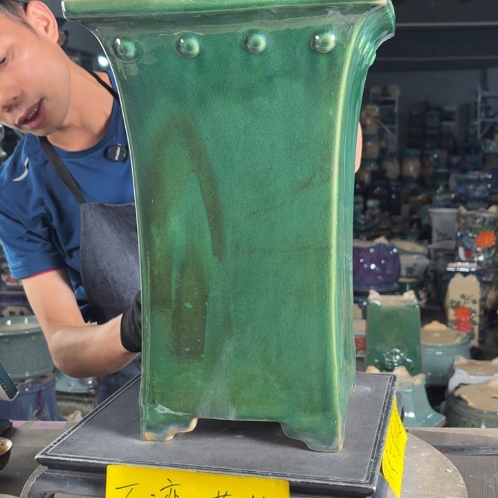 一风堂石湾花盆 内22高40修补痕迹瑕疵