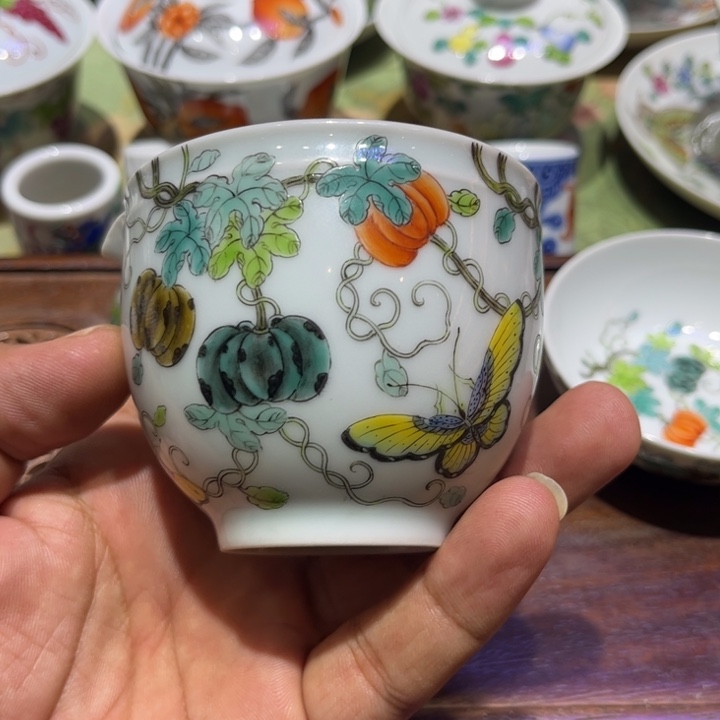  纯手绘精品盖碗杯