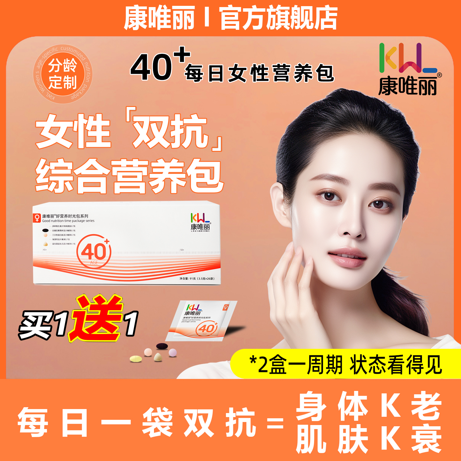 [35-69岁]康唯丽女性营养包皮肤精力多种维生素商品图