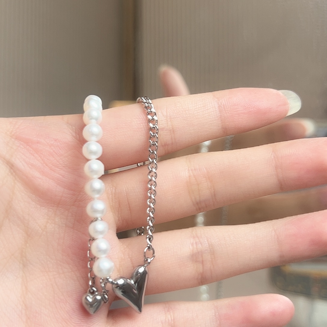 淡水珍珠银S925镶嵌颈饰