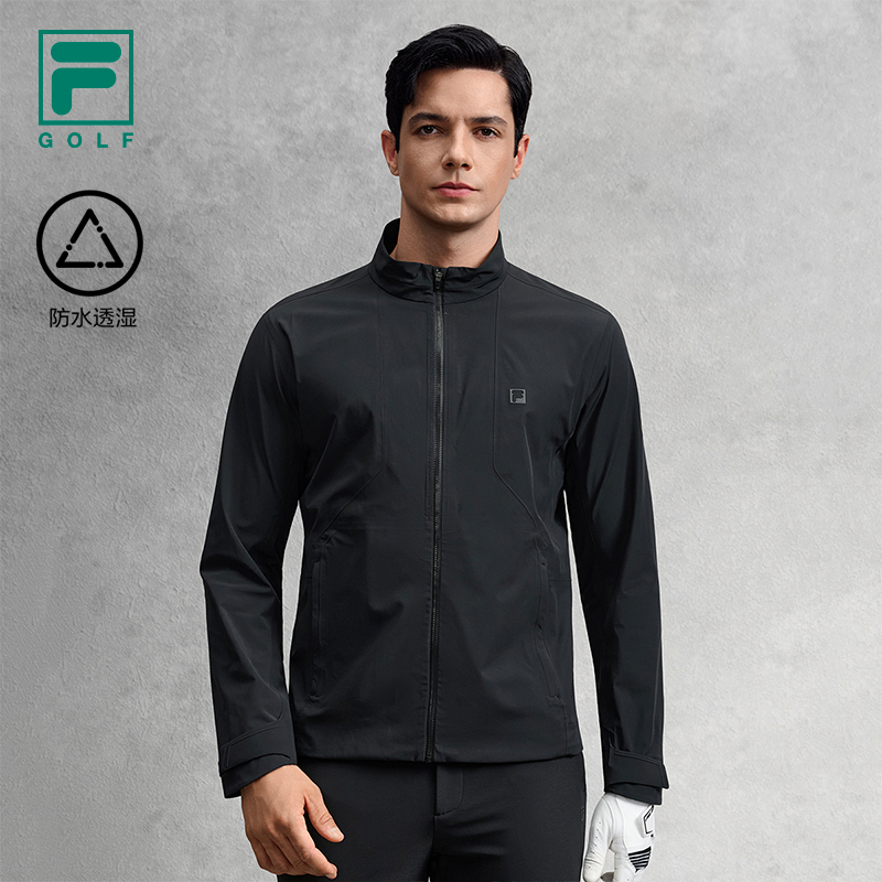 【高尔夫立领上衣】Fila/斐乐男秋防水透湿梭织运动外套A11M545701F