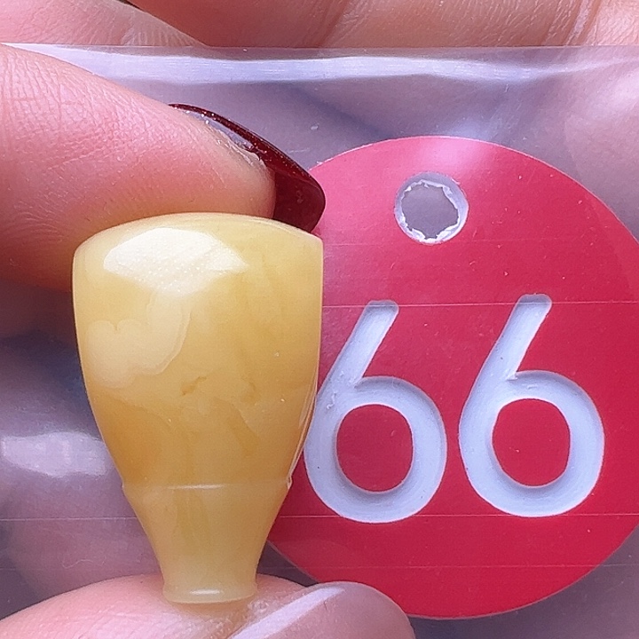 蜜蜡裸石未镶嵌花粉14.8m m