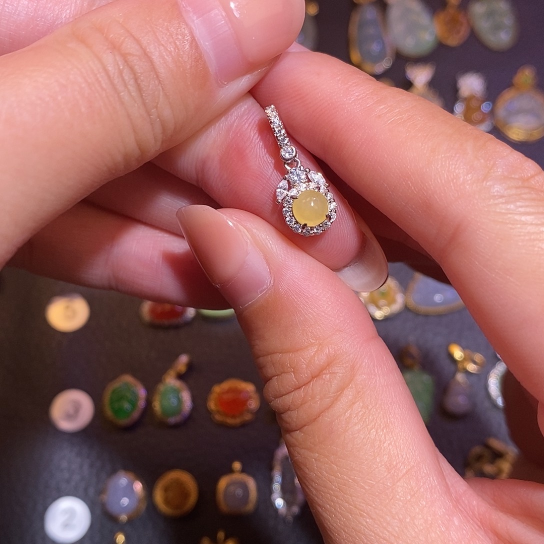 翡翠银S925镶嵌项链