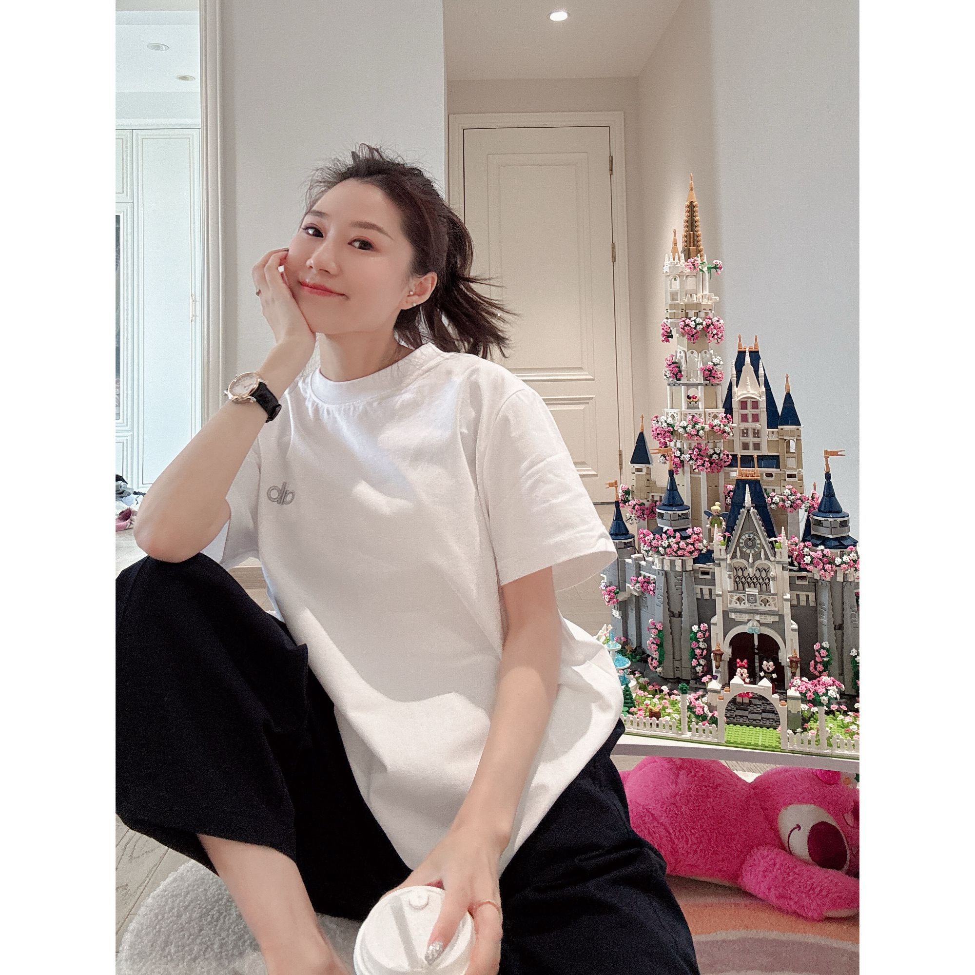 【91055ab字母T】中板型-夏季纯棉立体刺绣休闲百搭女装圆领短袖t恤