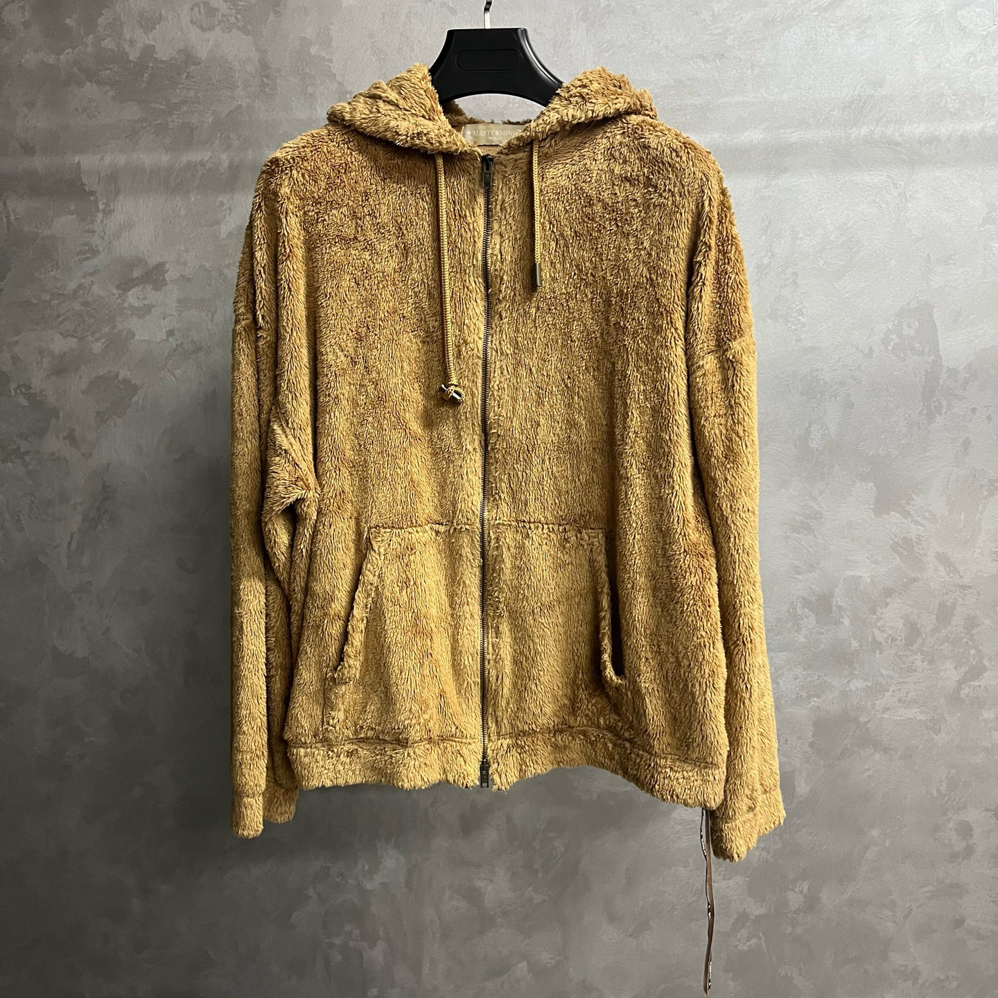 99新 maje 经典款棕色骷髅印花连帽长袖皮草外套/M