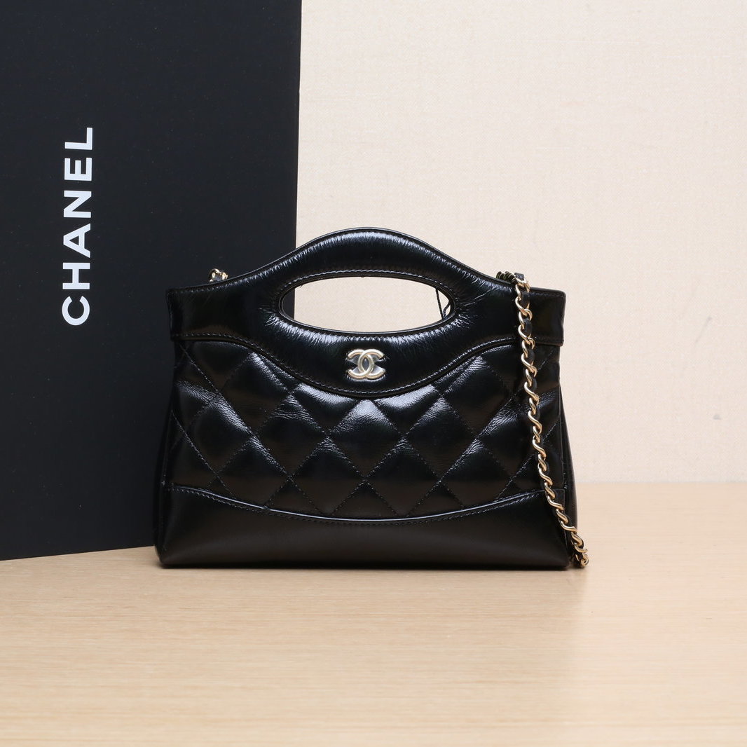99新 Chanel/香奈儿 小花6珊 31Bag Nano 横版 20.5cm 黑色包