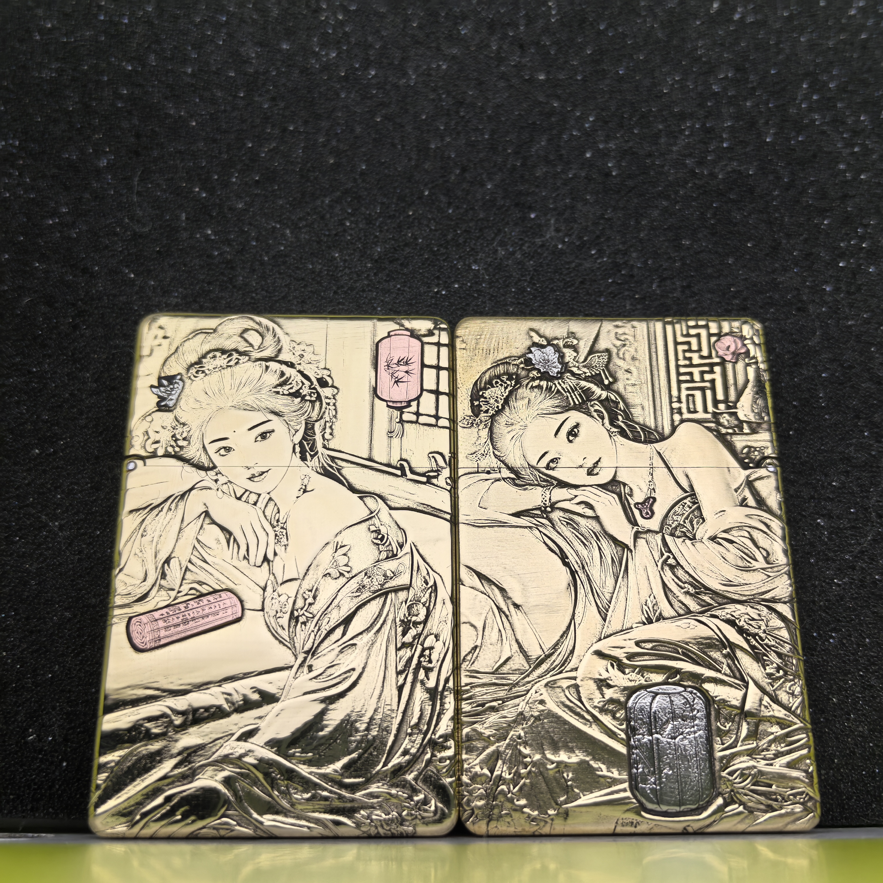 ZORROZL8盔甲(四大美女之西施)双面浮雕镶嵌打火机[云川工作室]
