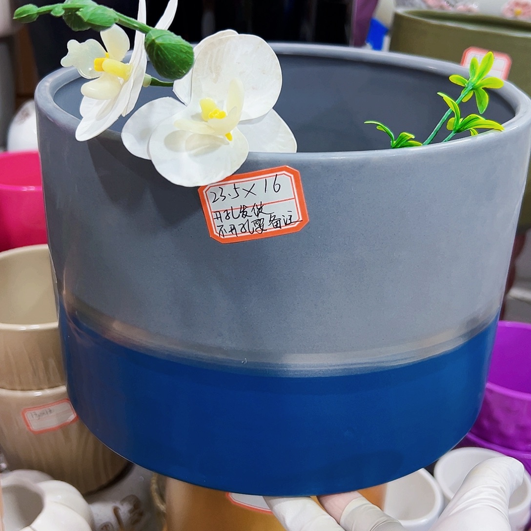 有孔，外贸尾单陶瓷花盆凑单10米包邮