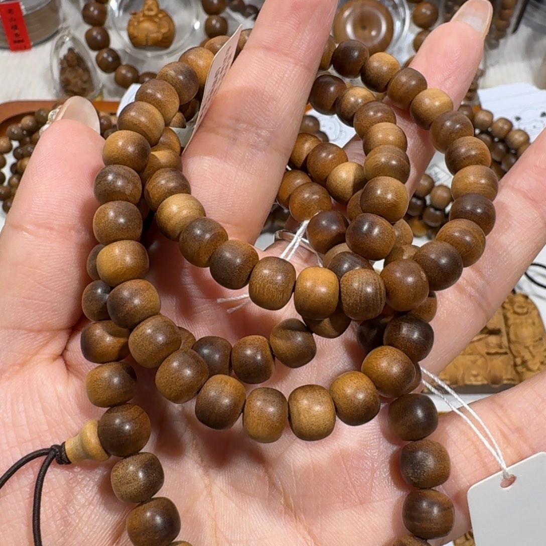 小***虫檀香木无事牌7×8供奉料横纹浮水