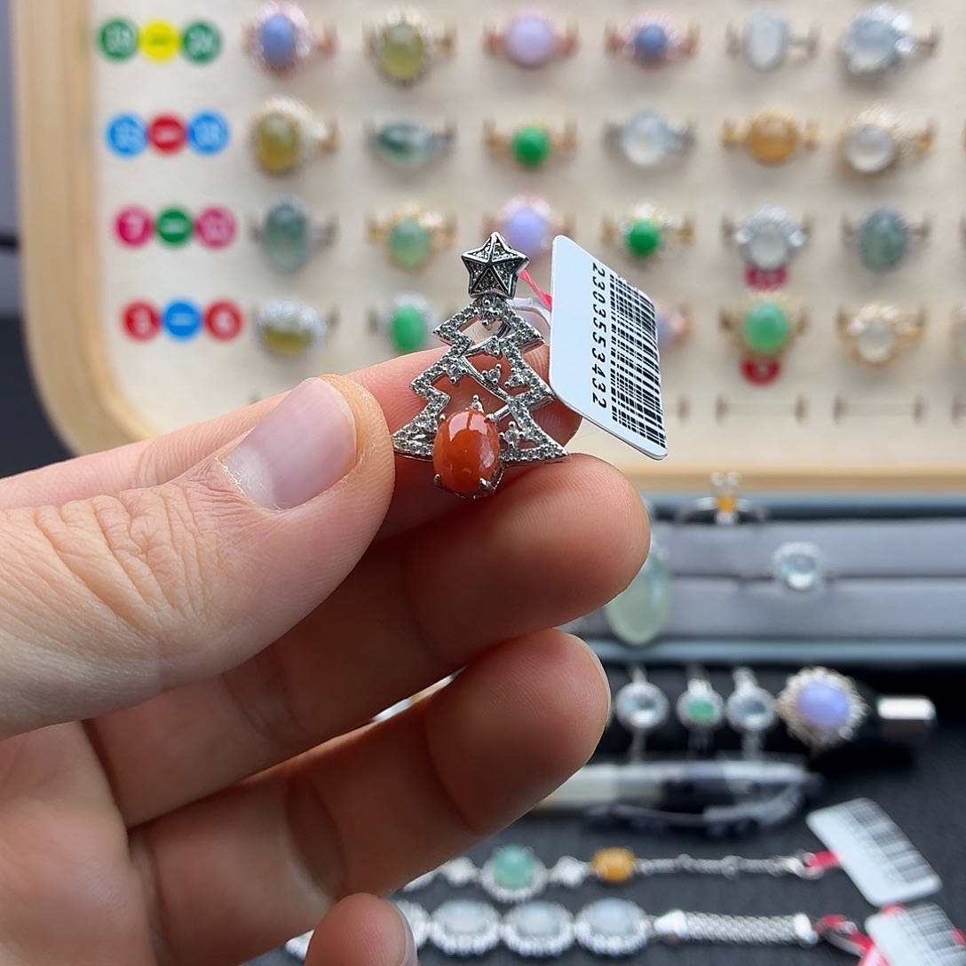 翡翠银S925镶嵌戒指