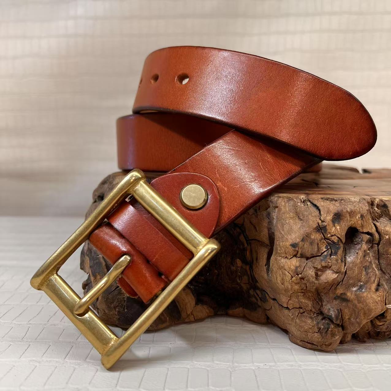 2号手工制作腰带休闲简约男款牛皮腰带男士