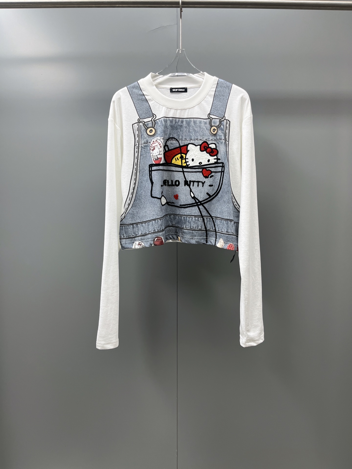【口袋凯蒂】D14362025秋季新款卡通HelloKitty复古拼接慵懒风