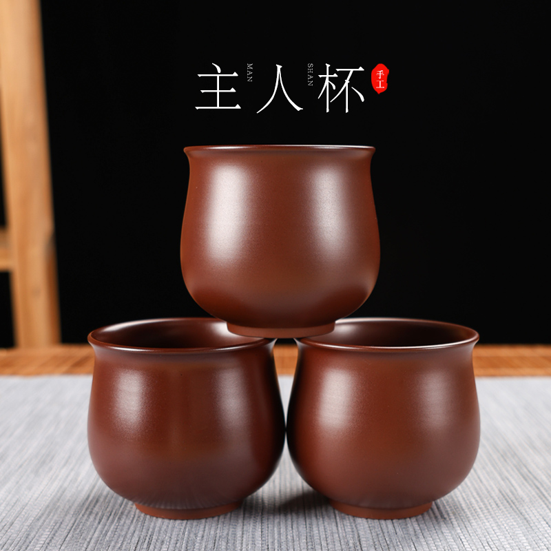 广西钦州坭兴陶茶杯手工制作高温烧制主人杯茶具大容量茶杯
