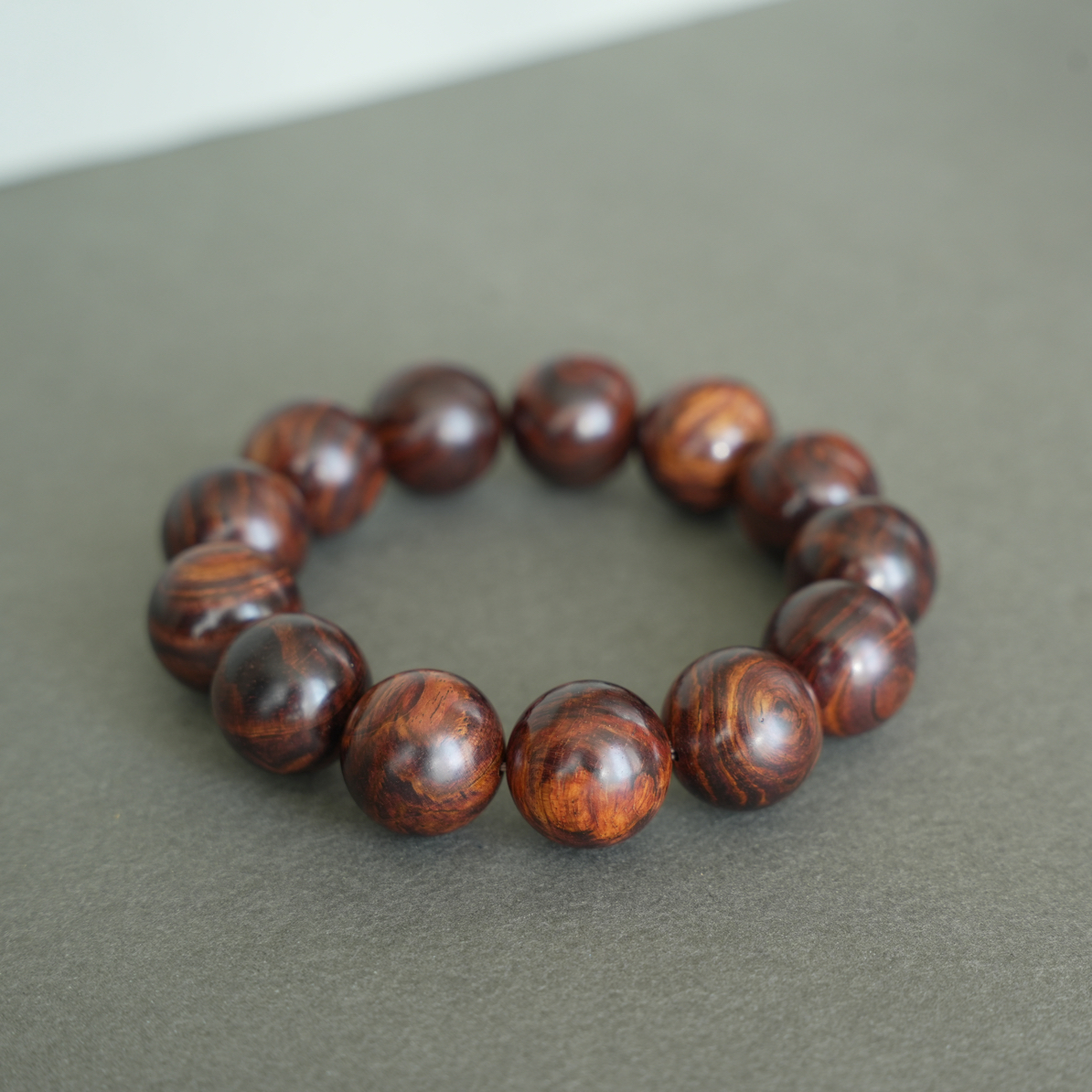 海南18mm紫油梨水波褶皱留疤海南黄花梨手串带多样性发一B003