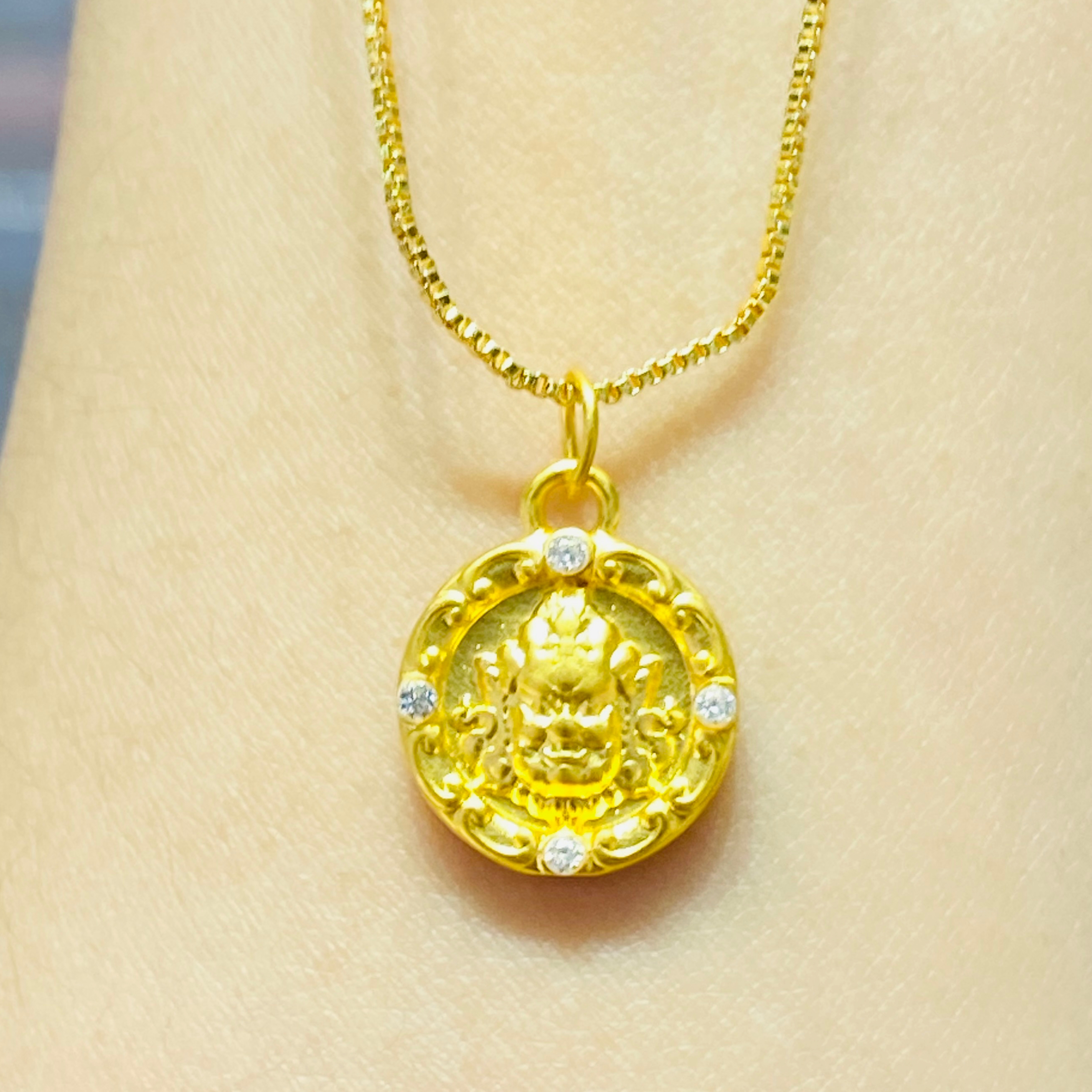 【旺旺金选】  足金999 点钻黄财神配件 1.77 B