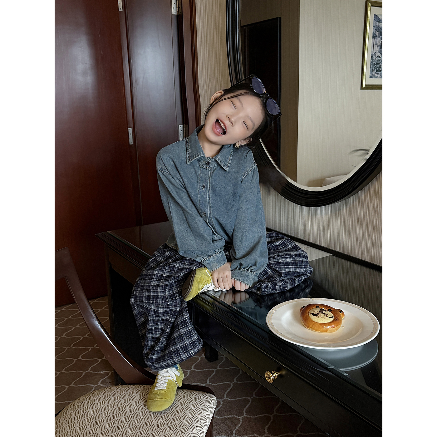 Harper kids 韩系女童秋季宽松洋气牛仔外套 H25A590879