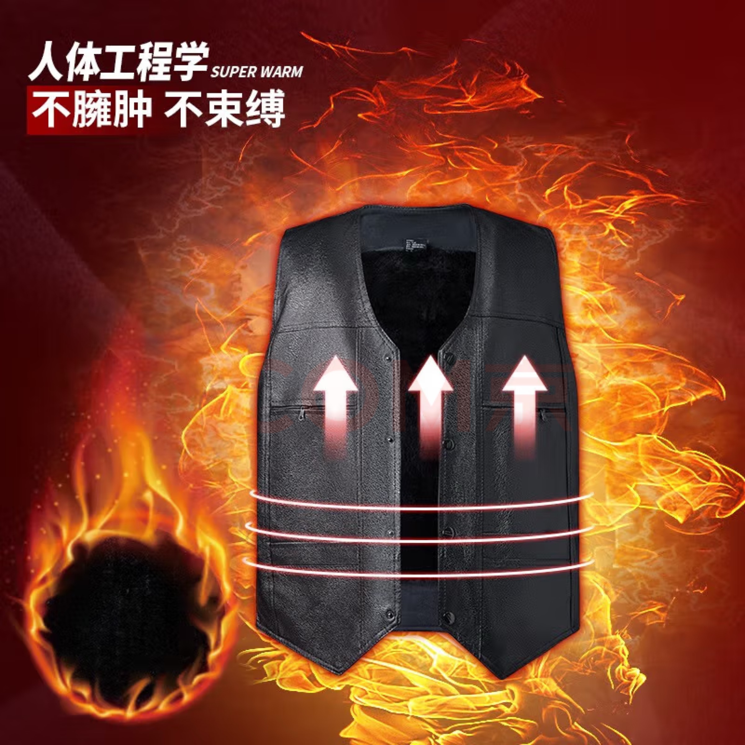 【郭总专属】赛尔丹海宁新款高端冬款皮马甲-A015