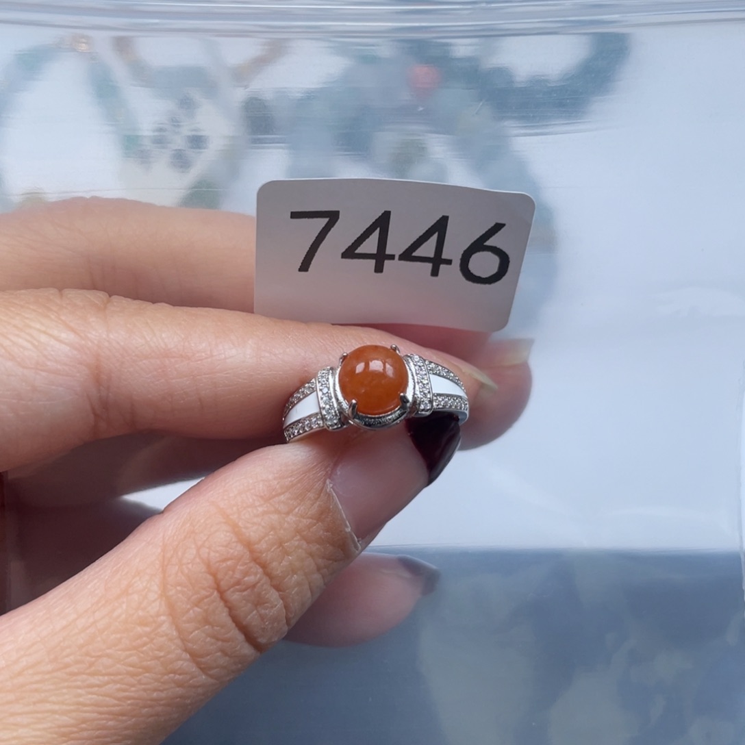 翡翠戒指银S925镶嵌纯天然a货缅甸翡翠包邮