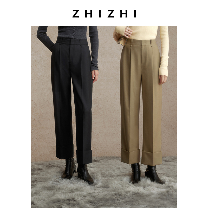  花幕暗 雅丹风质感精仿休闲裤24冬新款西服裤ZZ2DWWKC023