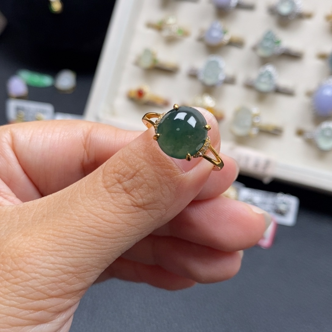 翡翠银S925镶嵌戒指