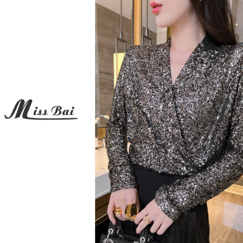 【白姐推荐】-【闪闪惹人爱】设计感时尚亮片上衣