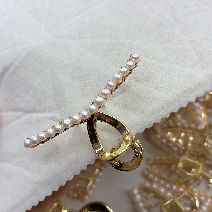 淡水珍珠发饰银S925镶嵌