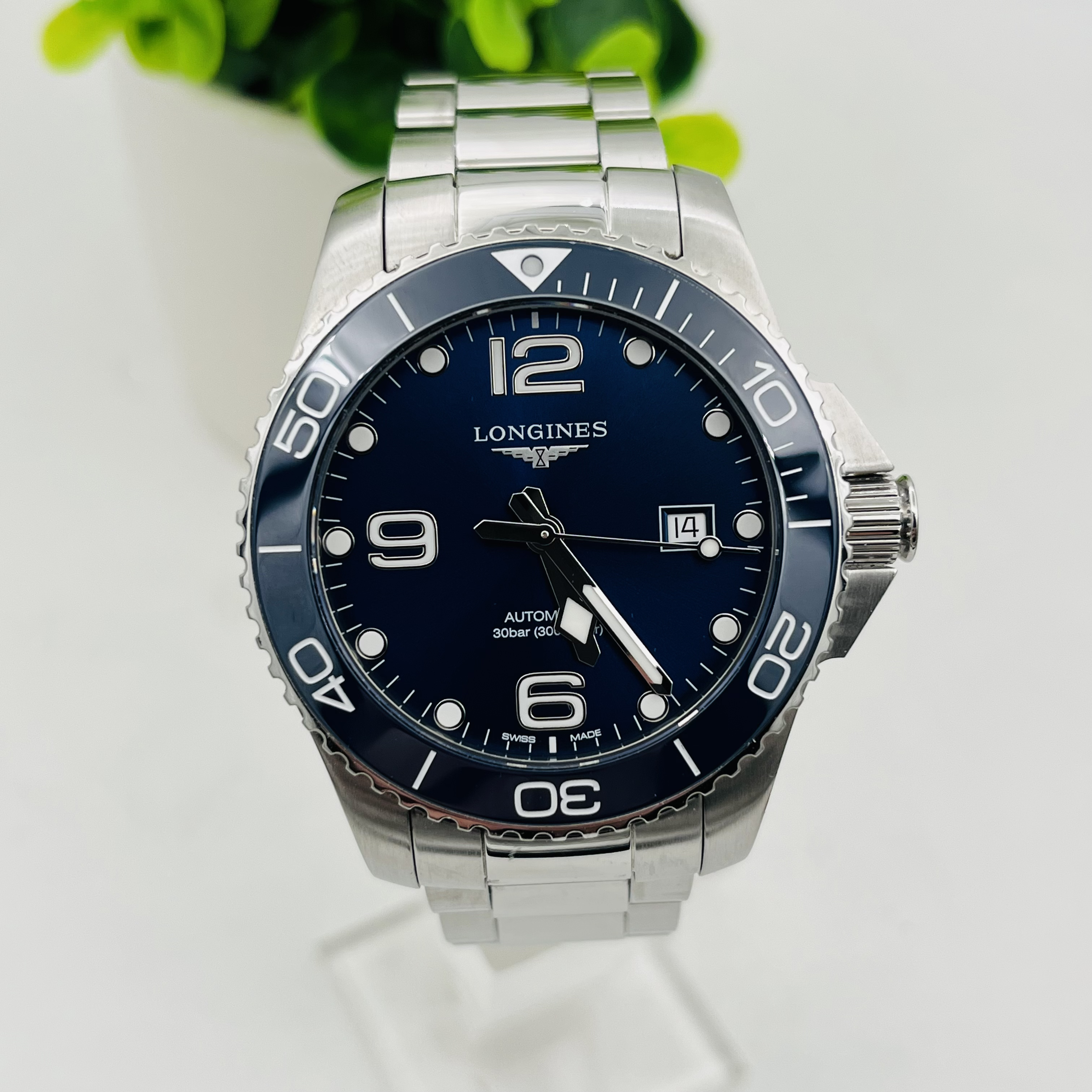 99新 Longines/浪琴 臻时/康卡斯782陶瓷圈瑞士男士腕表/尺寸43