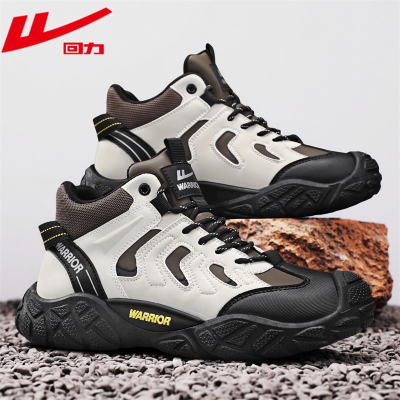 回力男鞋2025秋季新款增高防滑耐磨防水工装鞋时尚拼接户外休闲鞋