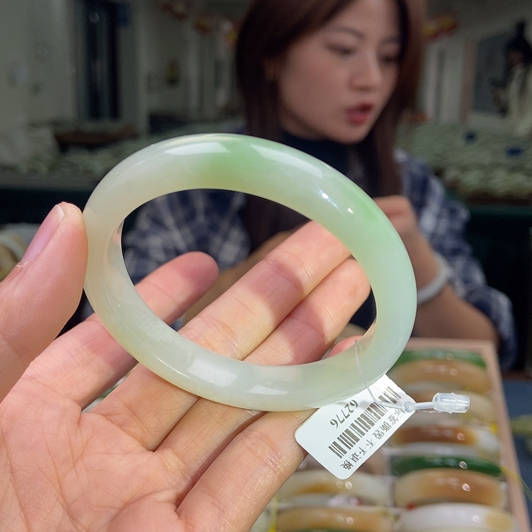 和田玉（翠青玉）手镯未镶嵌54.5