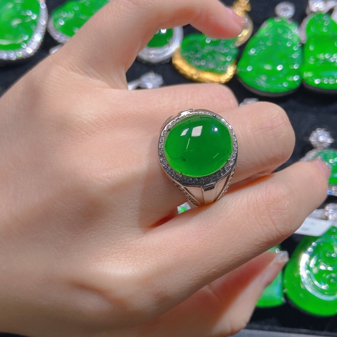 翡翠吊坠(不含链)银S925镶嵌