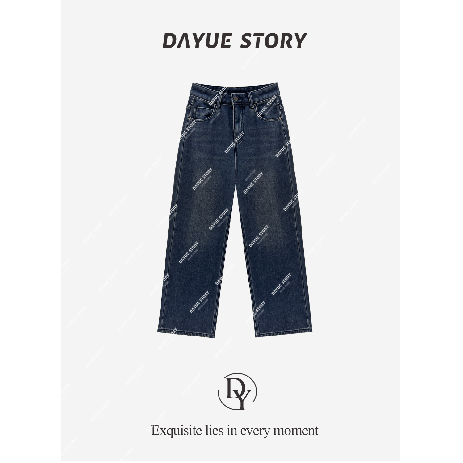 DAYUE【miu系蓝牛】长腿神裤~很少见miu系颜色！冬季加绒阔腿牛仔裤