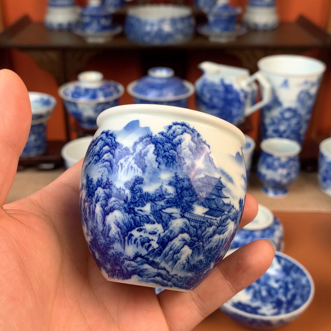 y***v山水主人杯手工手绘