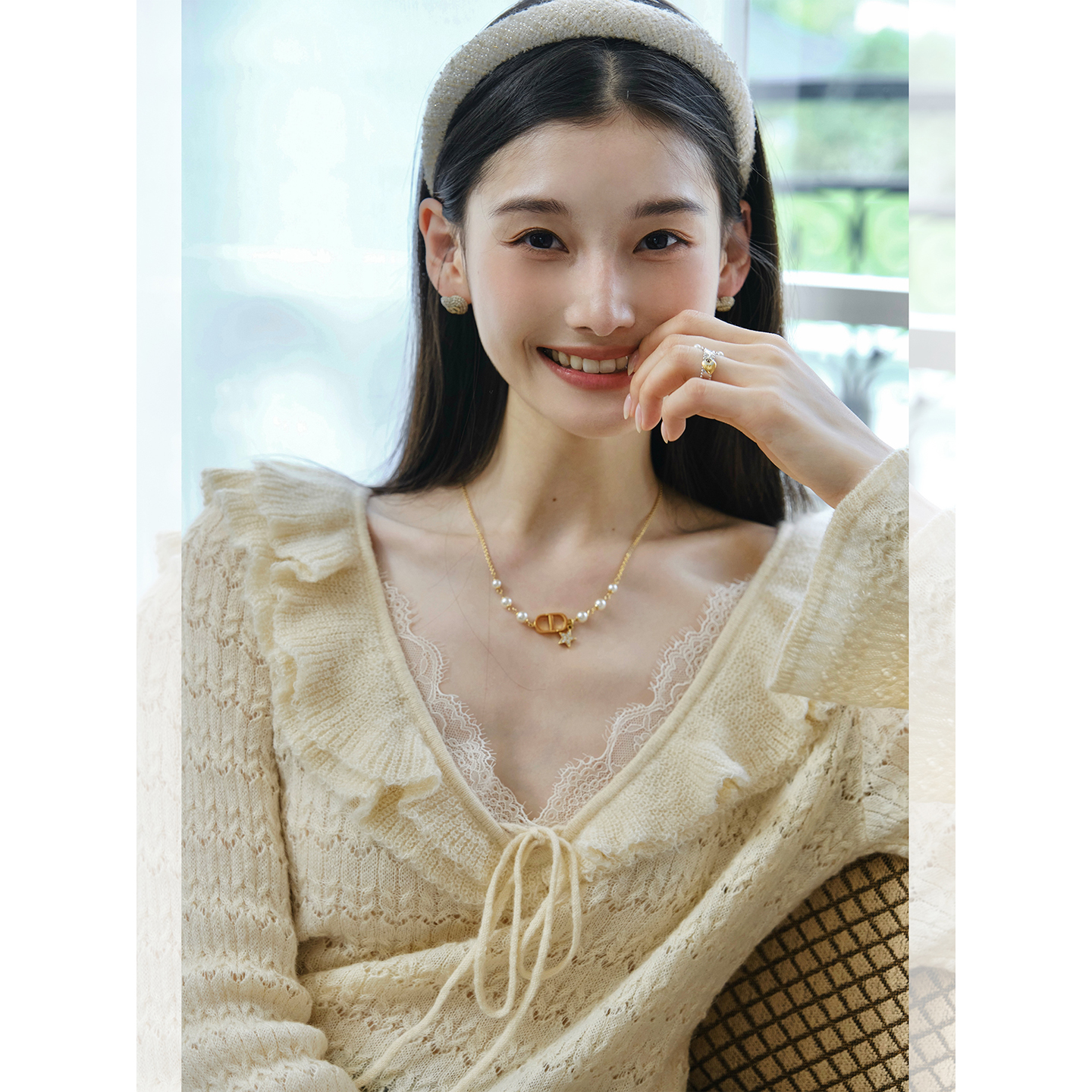 且可ChillCozy 浪屿谷 微醺香氛感羊驼羊毛混纺针织衫