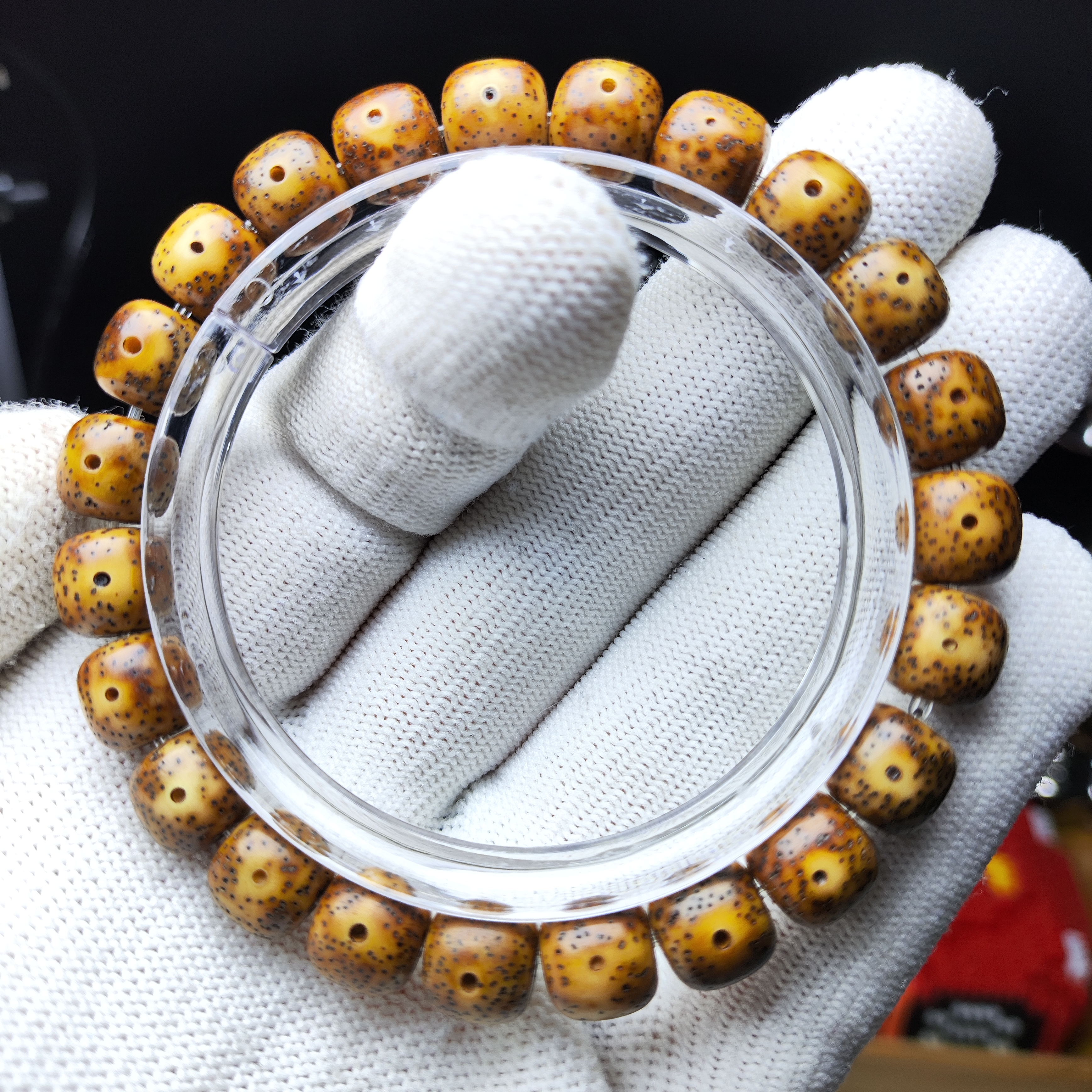 星月菩提，陈籽虎皮10×9，单圈