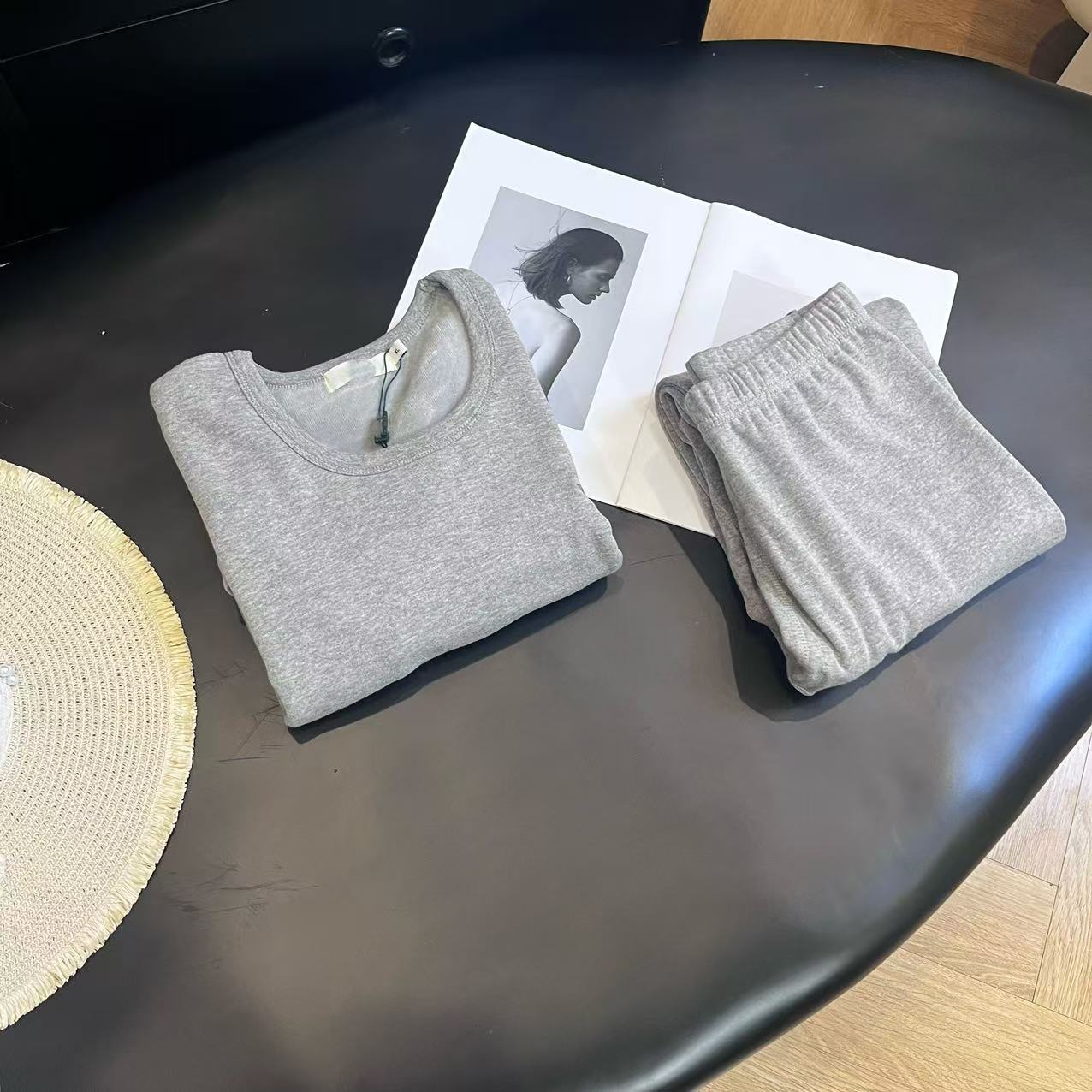 2025新款厚款加绒刺绣保暖秋衣套装H7168