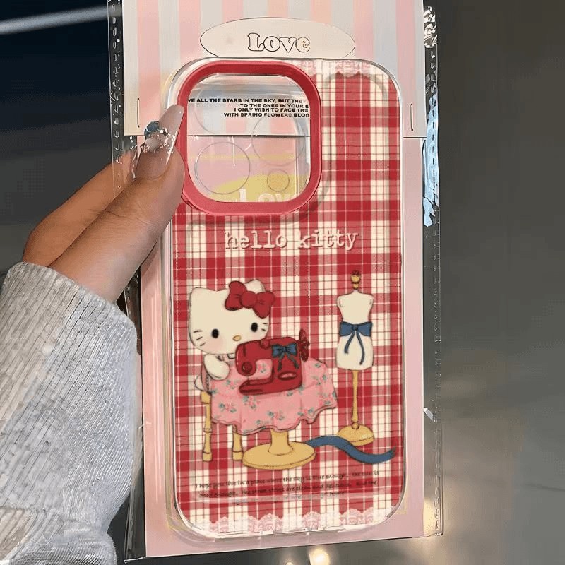 裁缝kt猫适用苹果16PROMAX手机壳iPhone15可爱17软壳13创意12卡通