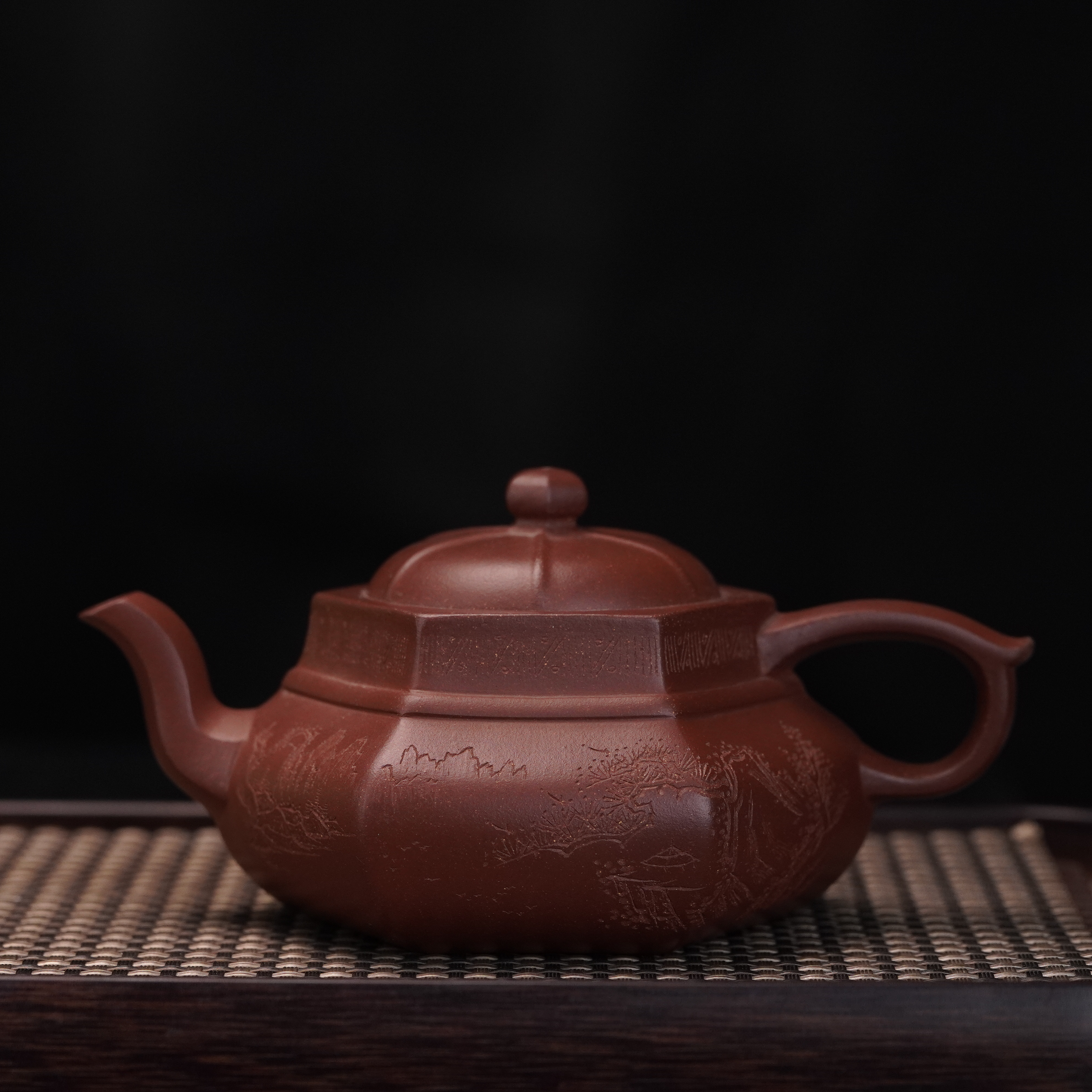 lot.21478 紫泥六方扁灯壶 270cc