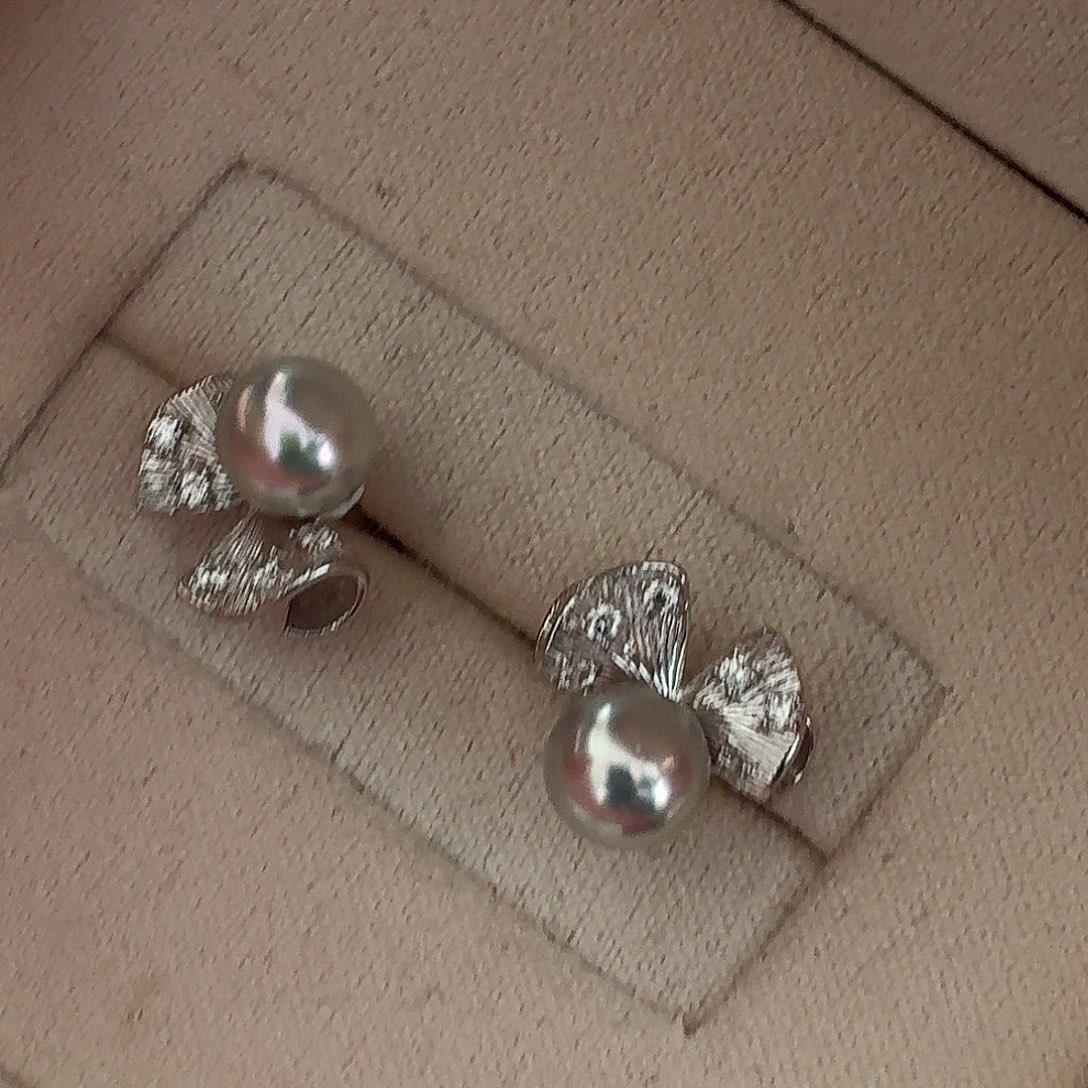 海水珍珠耳饰银S925镶嵌
