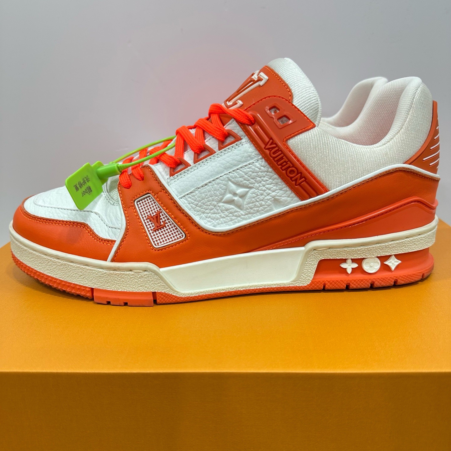 95新 LouisVuitton/路易威登 41.5码 路易威登 LV trainer 白橙