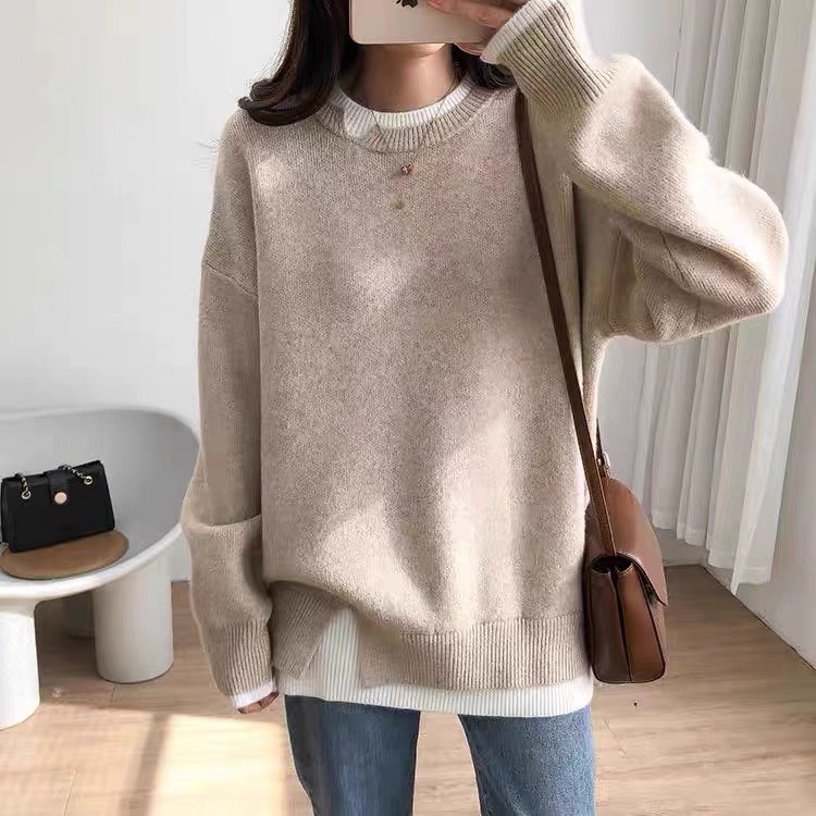 0008 软糯慵懒风毛衣女秋冬季韩系穿搭外穿针织衫J5