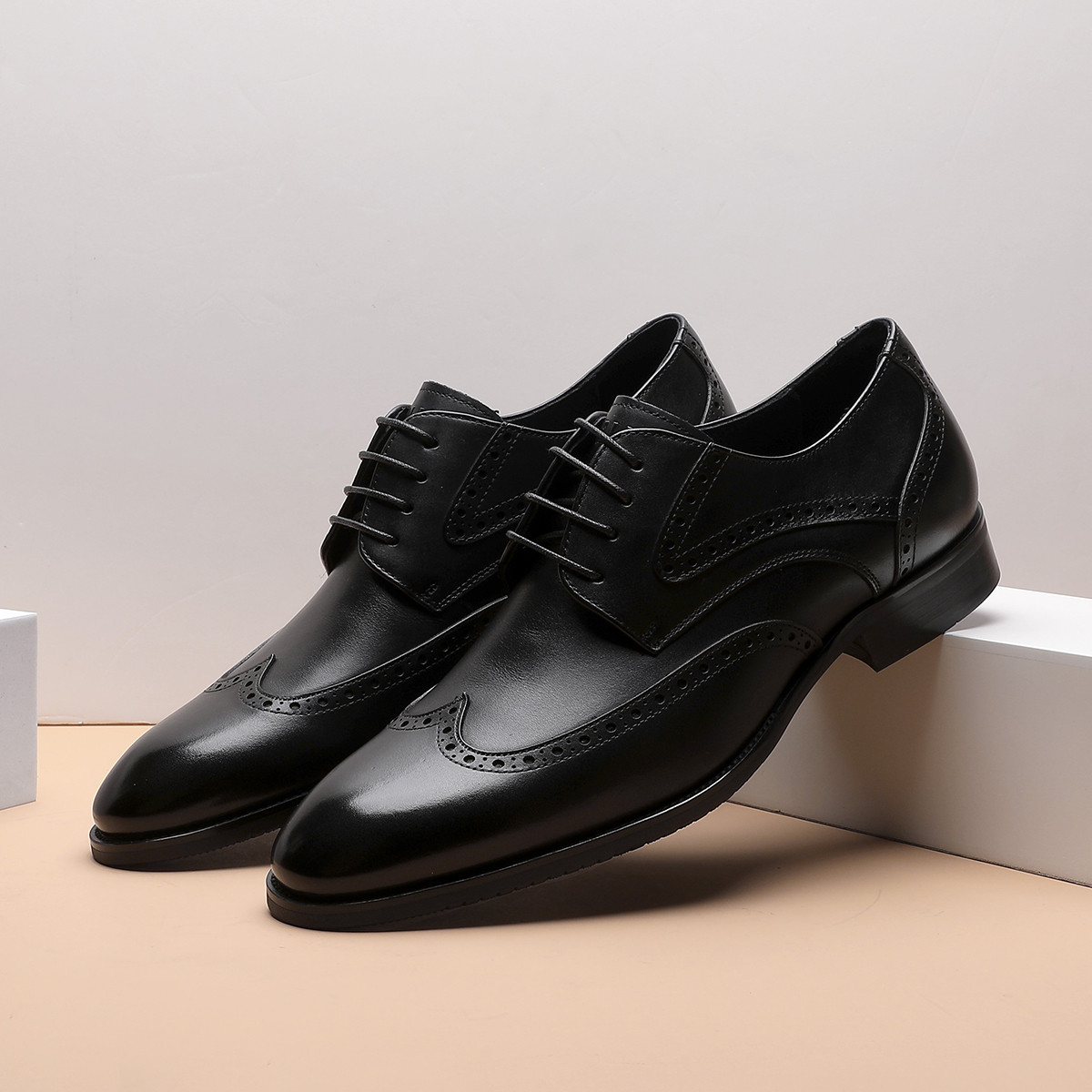 C084-系带正装鞋子商务休闲皮鞋透气德比鞋雕花231591750