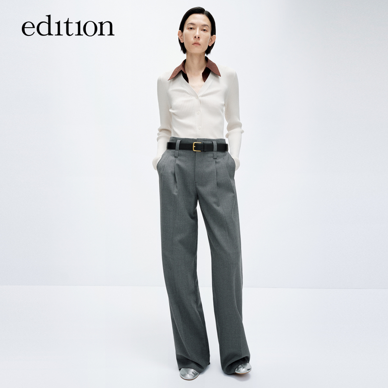 【达人专享】商场同edition可拆衬衫领长袖针织开衫#EBD1CAR002