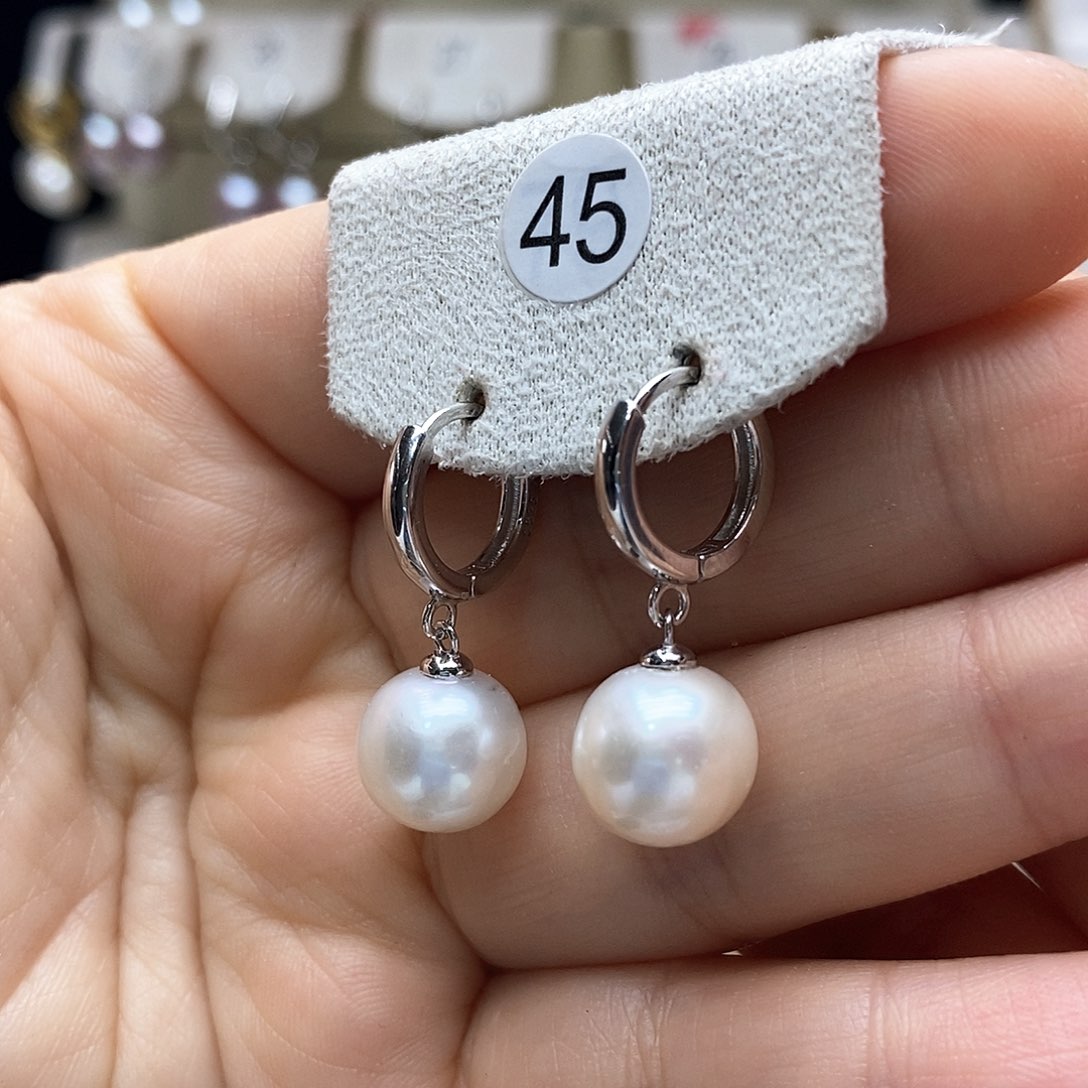 淡水珍珠耳饰银S925镶嵌