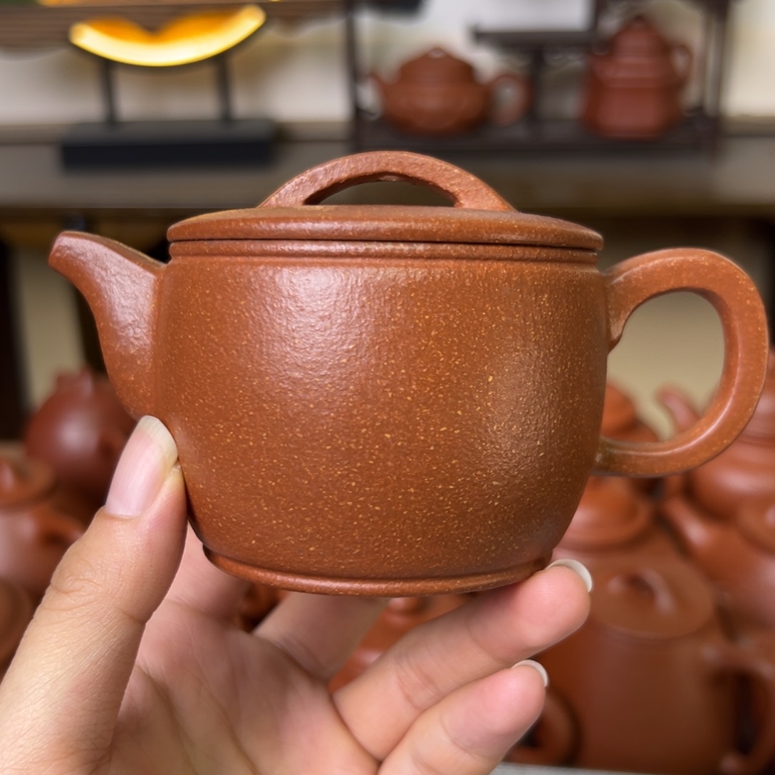 茶壶紫砂紫砂壶汉瓦黄降坡150cc