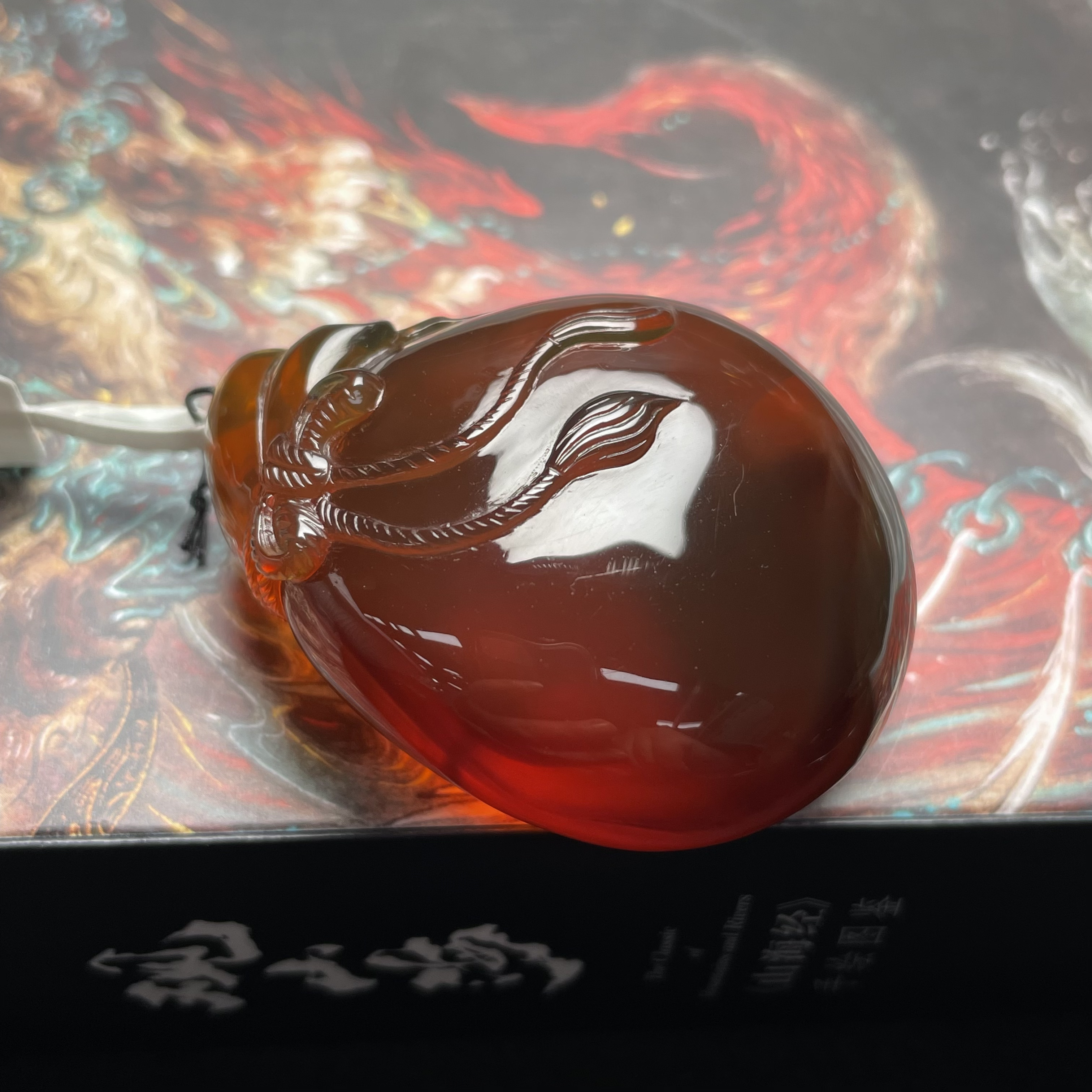 天然红蜜紫罗兰钱袋子吊坠